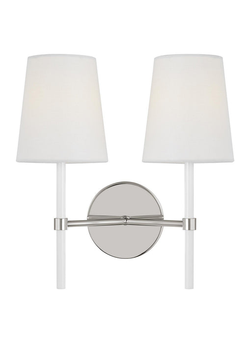 Visual Comfort Studio KSW1102PNGW Two Light Wall Sconce, Polished Nickel