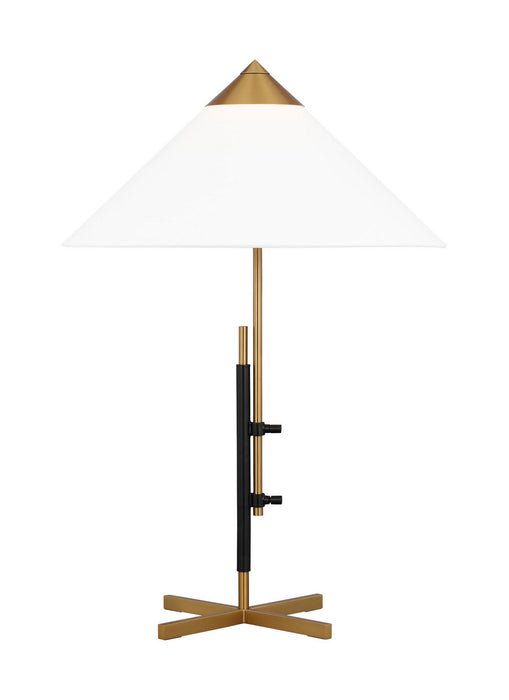 Visual Comfort Studio KT1281BBSBNZ1 One Light Table Lamp, Burnished Brass and Deep Bronze