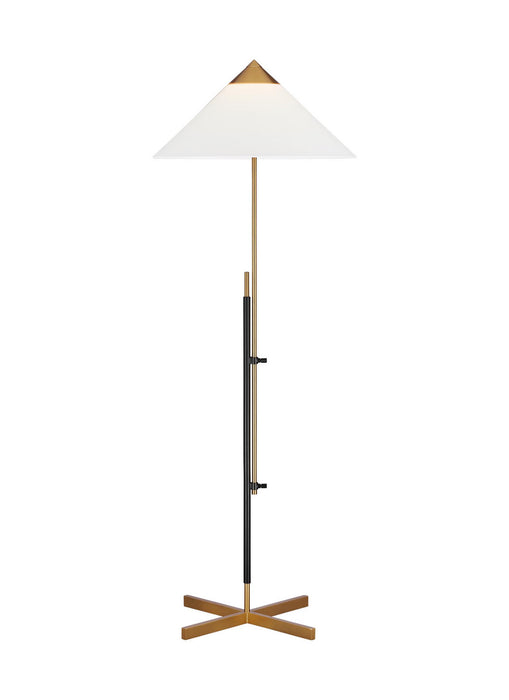 Visual Comfort Studio KT1291BBSBNZ1 One Light Floor Lamp, Burnished Brass and Deep Bronze
