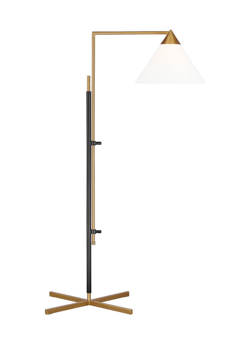 Visual Comfort Studio KT1301BBSBNZ1 One Light Floor Lamp, Burnished Brass and Deep Bronze