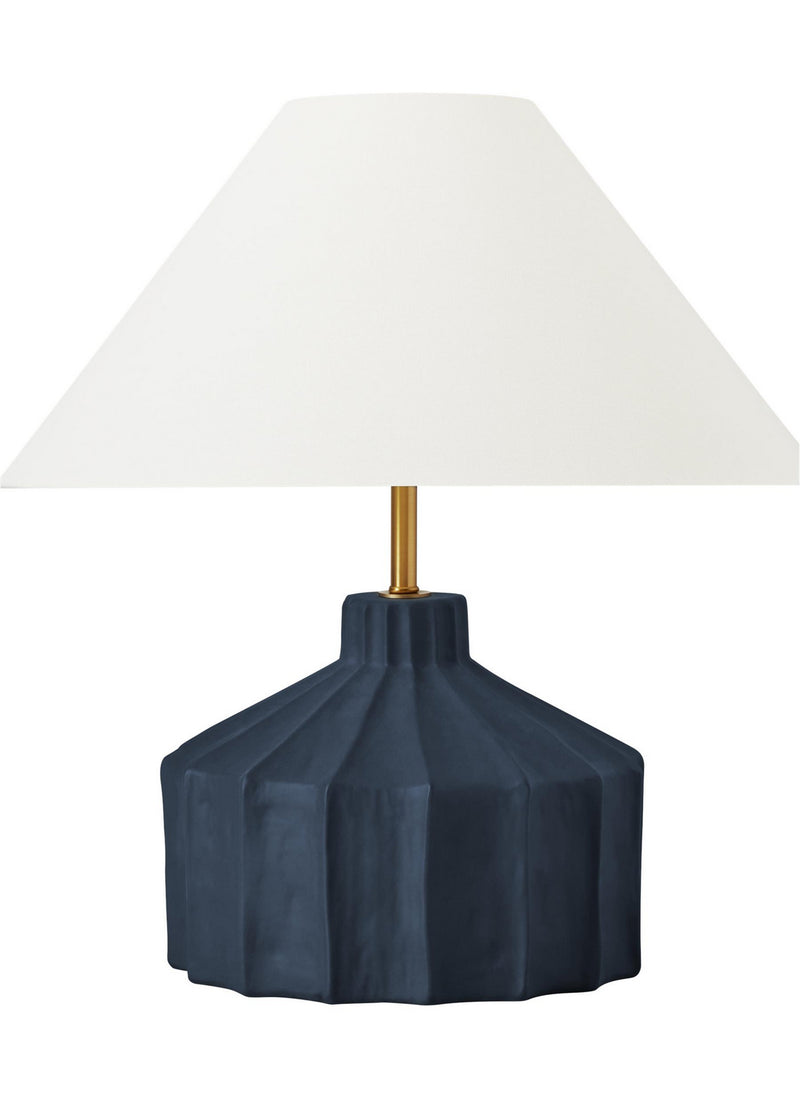 Visual Comfort Studio KT1321MMBW1 One Light Table Lamp, Matte Medium Blue Wash