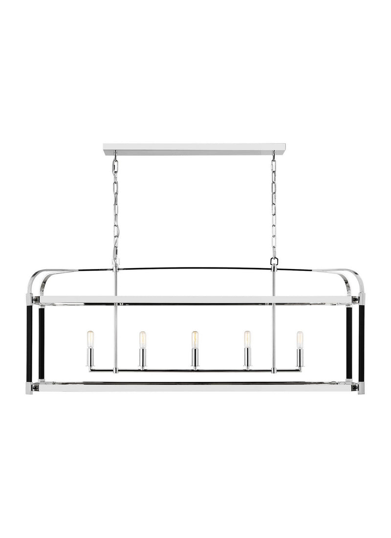 Visual Comfort Studio LC1165PN Five Light Chandelier, Polished Nickel