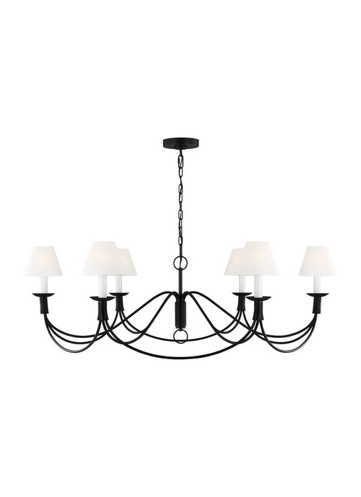 Visual Comfort Studio LC1196AI Six Light Chandelier, Aged Iron