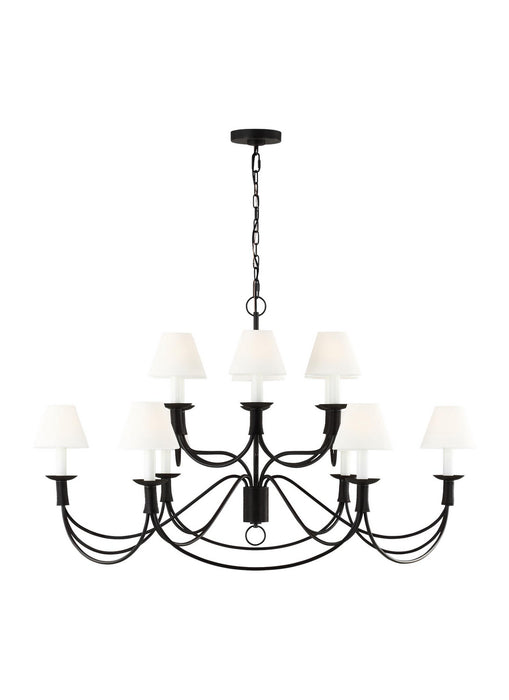 Visual Comfort Studio LC12012AI 12 Light Chandelier, Aged Iron