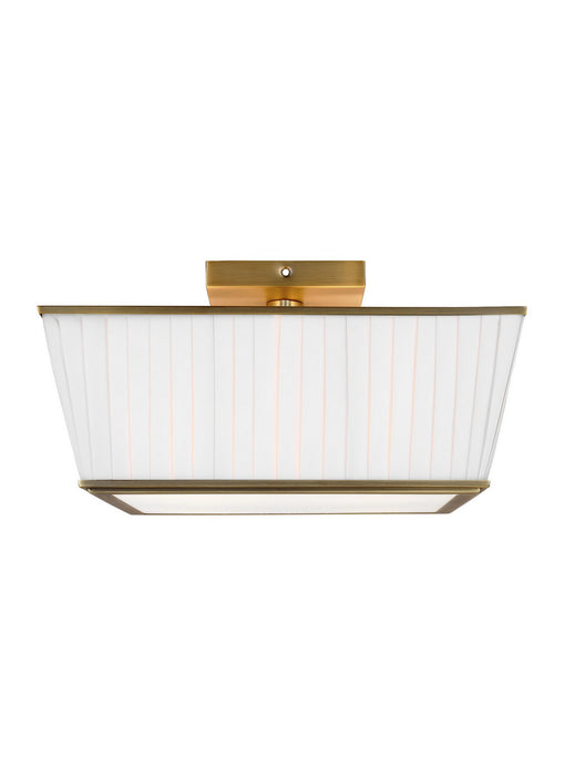 Visual Comfort Studio LF1044TWB Four Light Flush Mount, Time Worn Brass