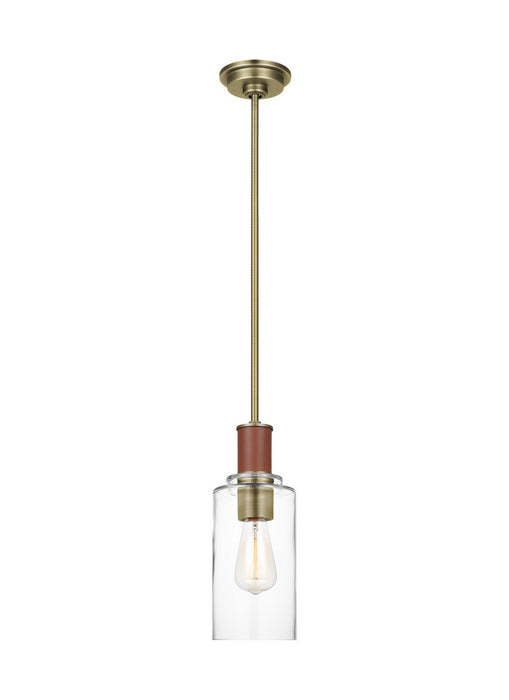 Visual Comfort Studio LP1071TWBCG One Light Pendant, Time Worn Brass