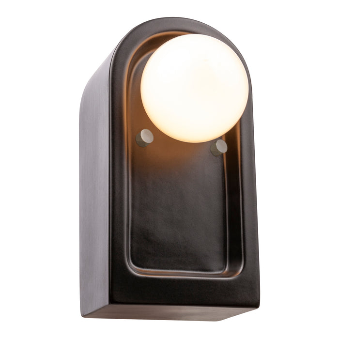 Justice Designs CER-3010-CRB One Light Wall Sconce, Carbon - Matte Black