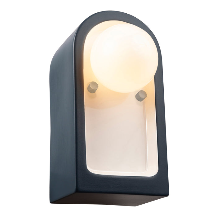 Justice Designs CER-3010-MDMT One Light Wall Sconce, Midnight Sky with Matte White internal finish