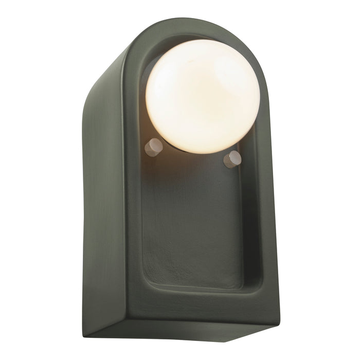 Justice Designs CER-3010-PWGN One Light Wall Sconce, Pewter Green