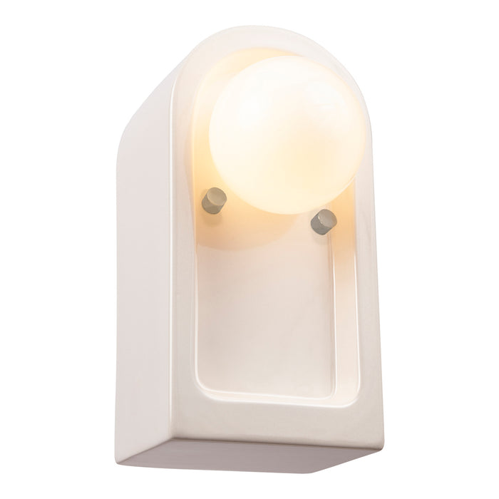 Justice Designs CER-3010-WHT One Light Wall Sconce, Gloss White