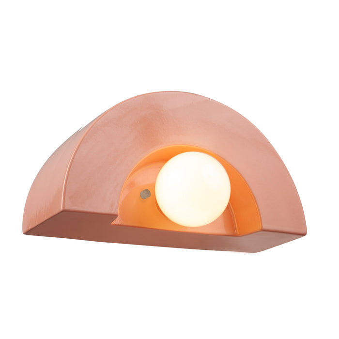 Justice Designs CER-3020-BSH One Light Wall Sconce, Gloss Blush