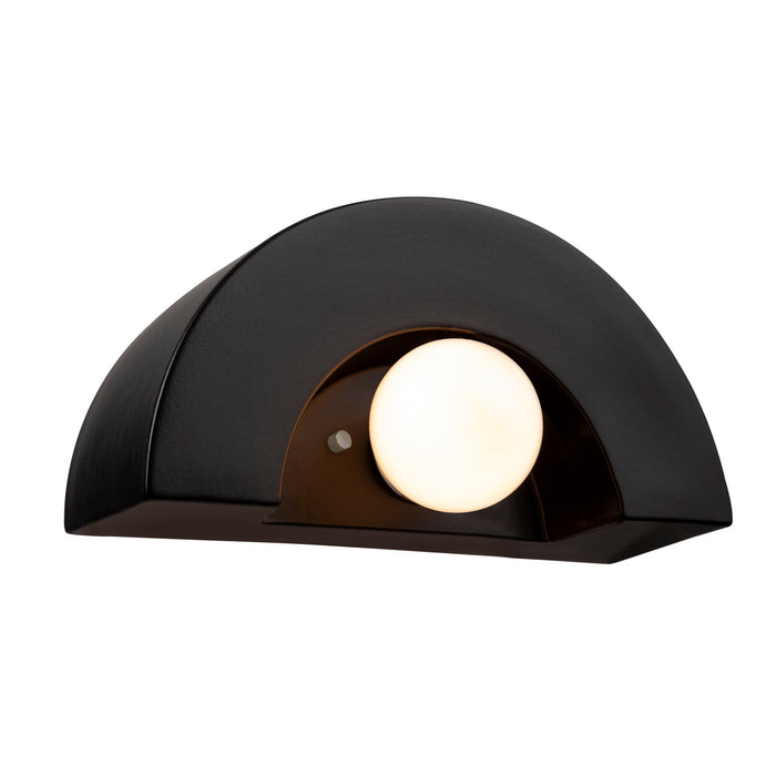 Justice Designs CER-3020-CRB One Light Wall Sconce, Carbon - Matte Black