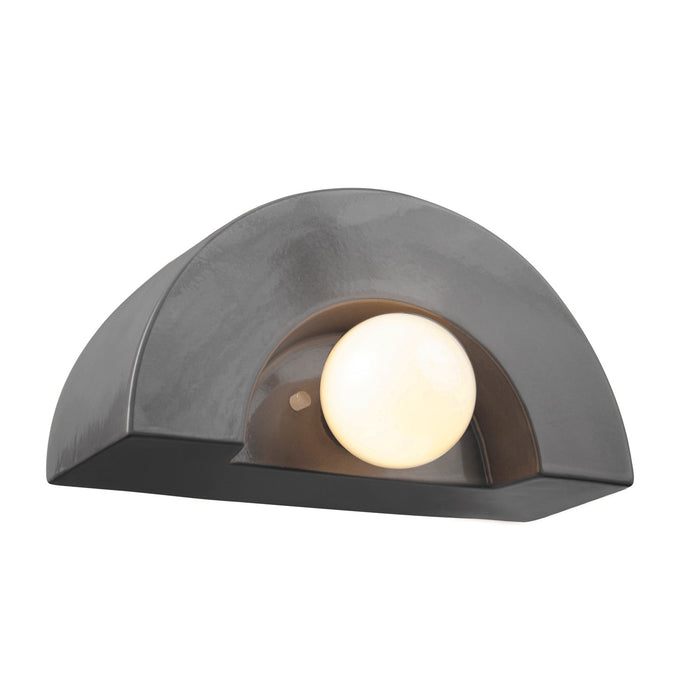 Justice Designs CER-3020-GRY One Light Wall Sconce, Gloss Grey