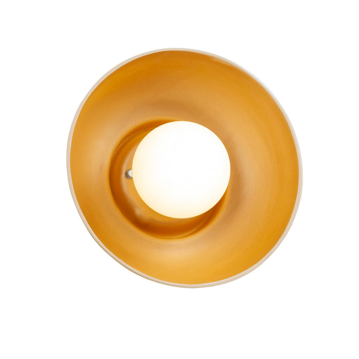 Justice Designs CER-3030-MTGD Wall Sconce, Matte White with Champagne Gold internal finish
