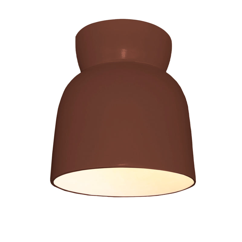 Justice Designs CER-6190-CLAY One Light Flush-Mount, Canyon Clay