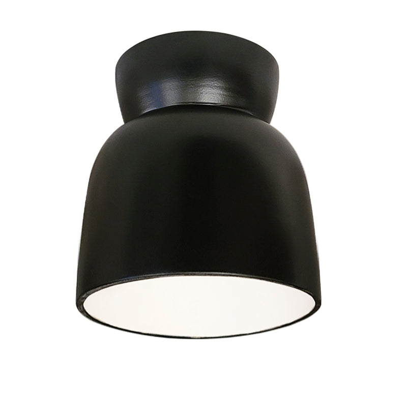 Justice Designs CER-6190W-CRB One Light Flush-Mount, Carbon - Matte Black