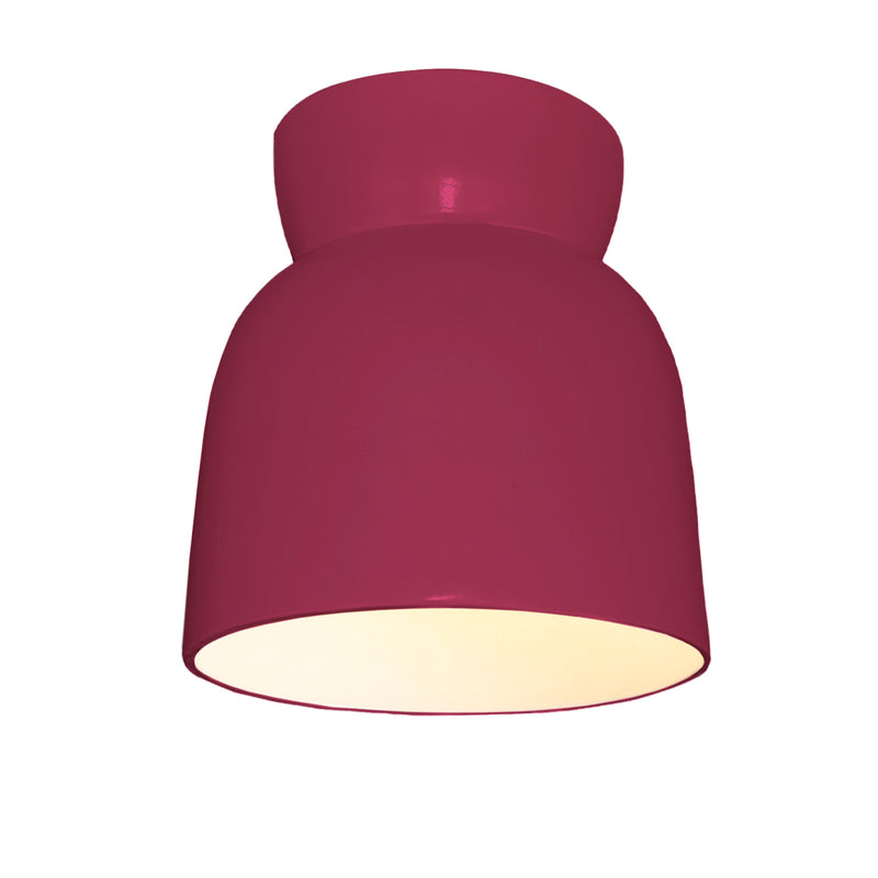 Justice Designs CER-6190W-CRSE One Light Flush-Mount, Cerise