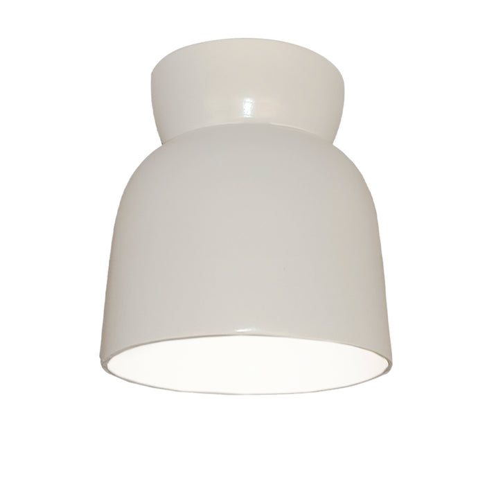 Justice Designs CER-6190W-WHT One Light Flush-Mount, Gloss White