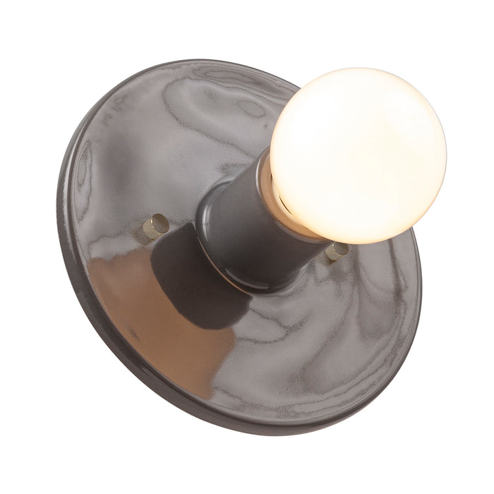 Justice Designs CER-6270-GRY One Light Wall Sconce, Gloss Grey