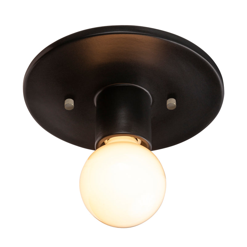 Justice Designs CER-6275-CRB One Light Flush-Mount, Carbon - Matte Black