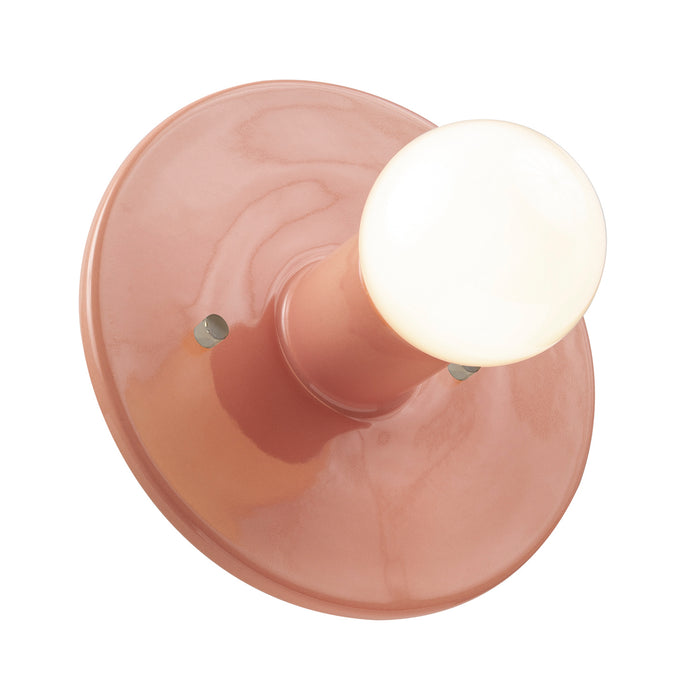 Justice Designs CER-6280-BSH One Light Wall Sconce, Gloss Blush