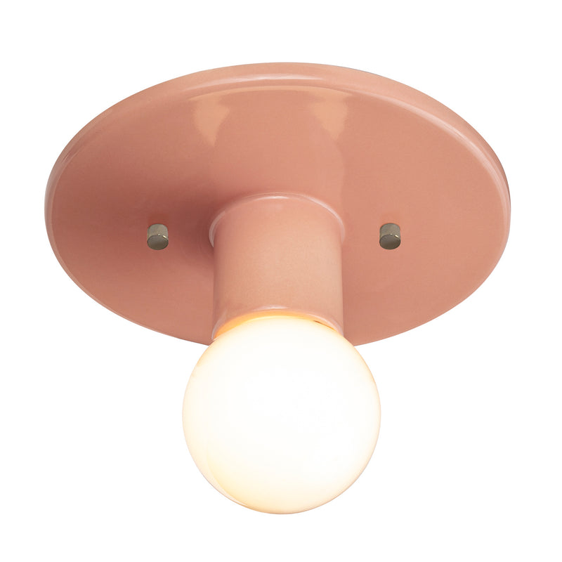 Justice Designs CER-6285-BSH One Light Flush-Mount, Gloss Blush