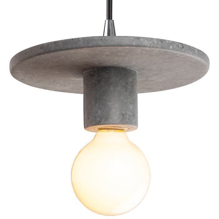 Justice Designs CER-6320-CONC-CROM-BKCD One Light Pendant, Concrete