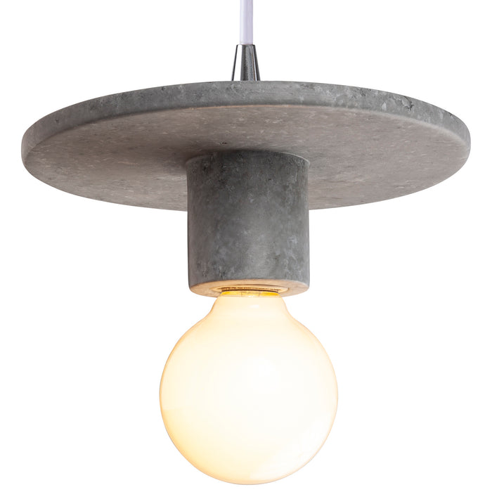 Justice Designs CER-6320-CONC-CROM-WTCD One Light Pendant, Concrete