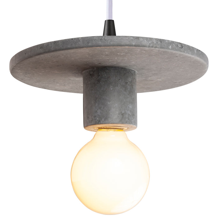 Justice Designs CER-6320-CONC-MBLK-WTCD One Light Pendant, Concrete