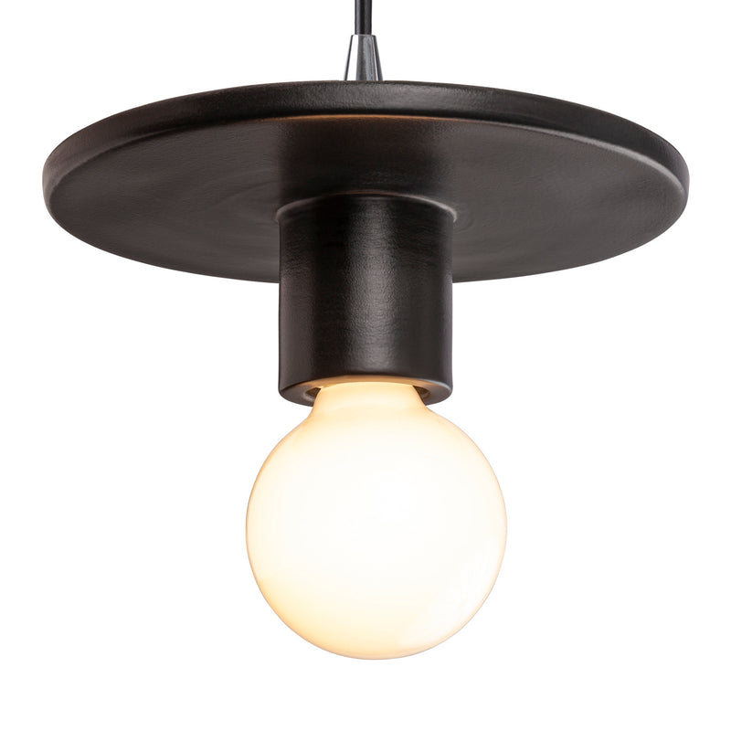 Justice Designs CER-6320-CRB-CROM-BKCD One Light Pendant, Carbon - Matte Black