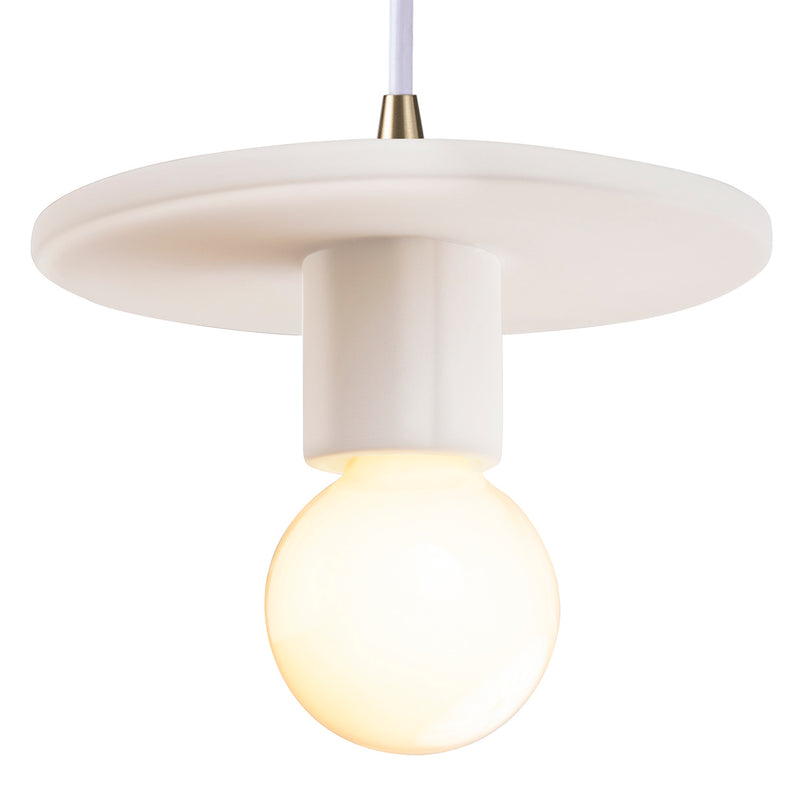Justice Designs CER-6320-MAT-ABRS-WTCD One Light Pendant, Matte White