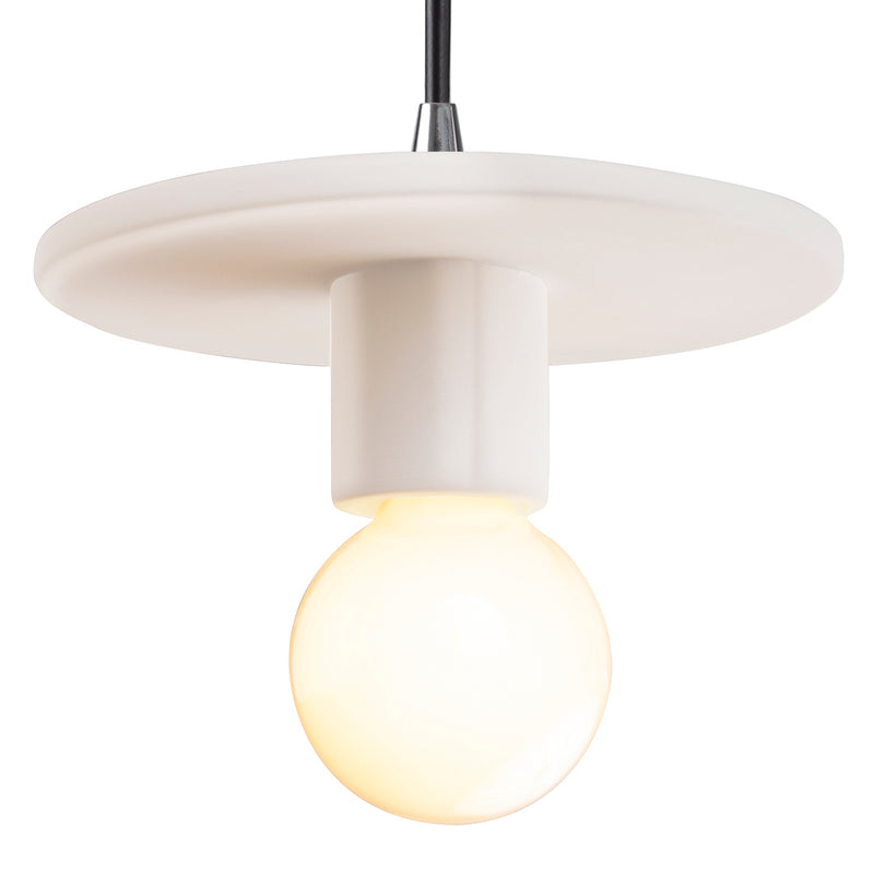 Justice Designs CER-6320-MAT-CROM-BKCD One Light Pendant, Matte White
