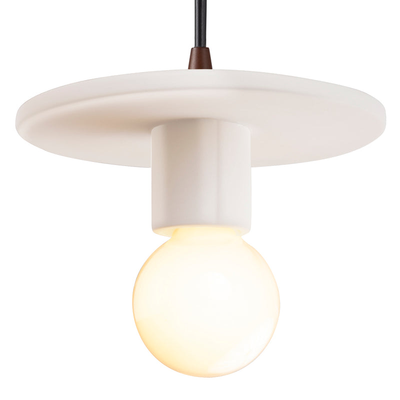 Justice Designs CER-6320-MAT-DBRZ-BKCD One Light Pendant, Matte White
