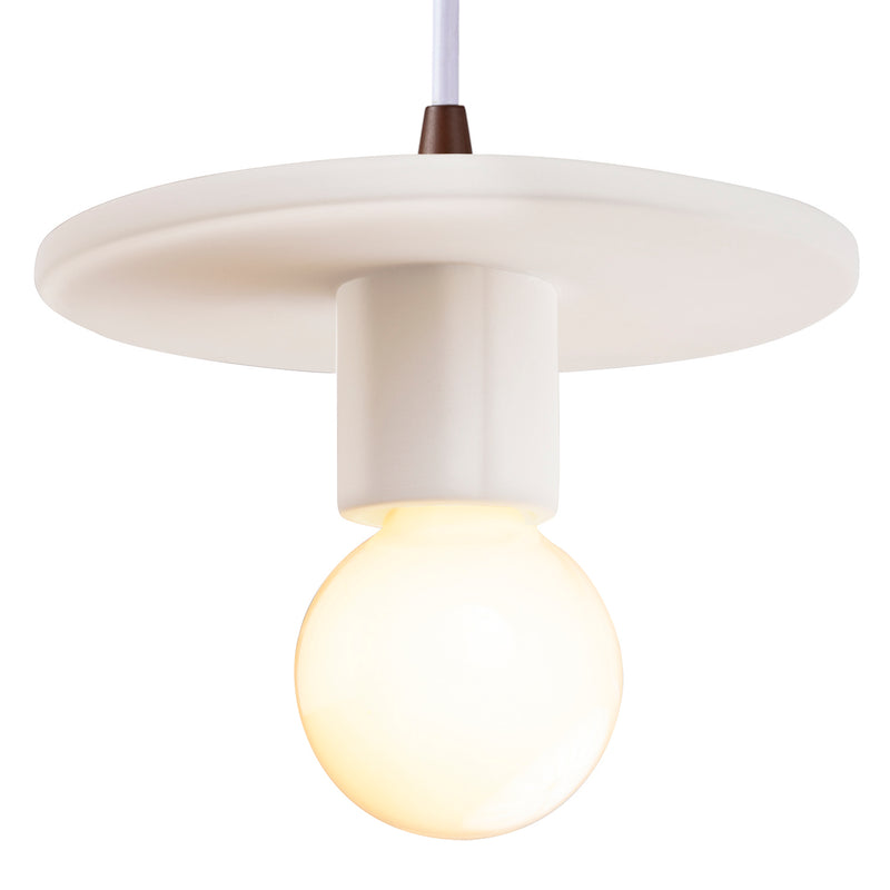 Justice Designs CER-6320-MAT-DBRZ-WTCD One Light Pendant, Matte White
