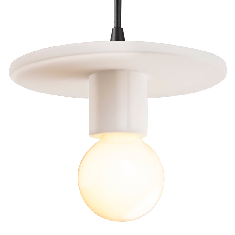 Justice Designs CER-6320-MAT-MBLK-BKCD One Light Pendant, Matte White