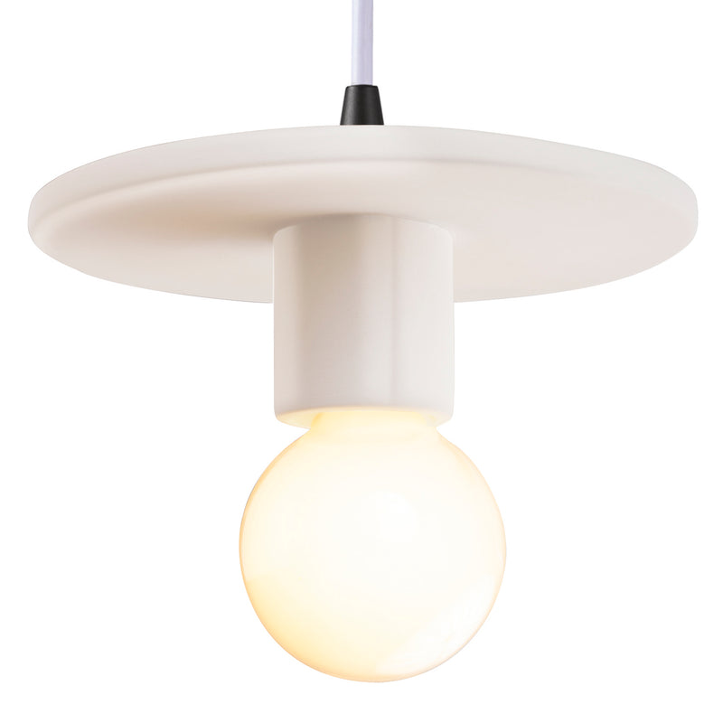 Justice Designs CER-6320-MAT-MBLK-WTCD One Light Pendant, Matte White