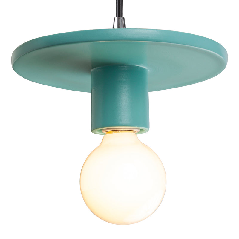 Justice Designs CER-6320-RFPL-CROM-BKCD One Light Pendant, Reflecting Pool