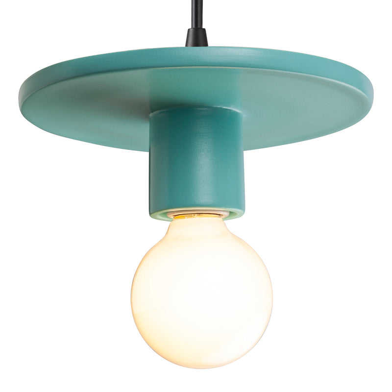 Justice Designs CER-6320-RFPL-MBLK-BKCD One Light Pendant, Reflecting Pool