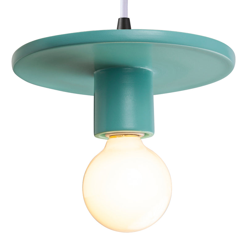 Justice Designs CER-6320-RFPL-MBLK-WTCD One Light Pendant, Reflecting Pool