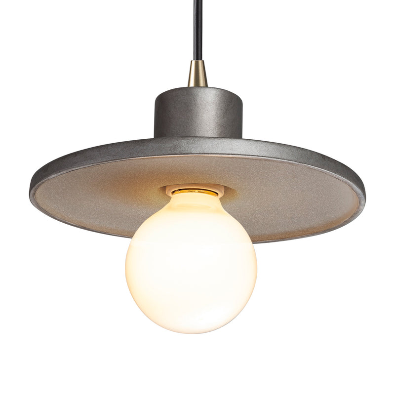 Justice Designs CER-6325-ANTS-ABRS-BKCD One Light Pendant, Antique Silver