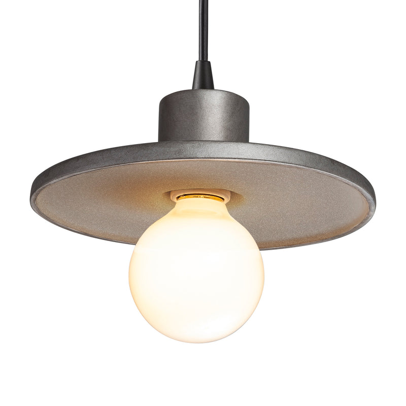 Justice Designs CER-6325-ANTS-MBLK-BKCD One Light Pendant, Antique Silver