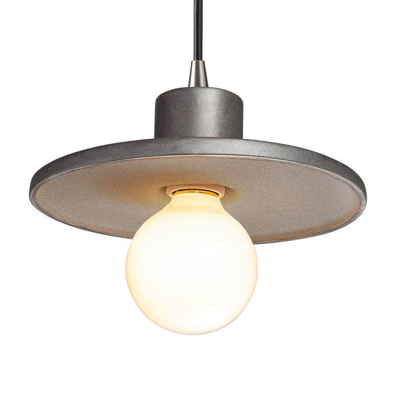 Justice Designs CER-6325-ANTS-NCKL-BKCD One Light Pendant, Antique Silver