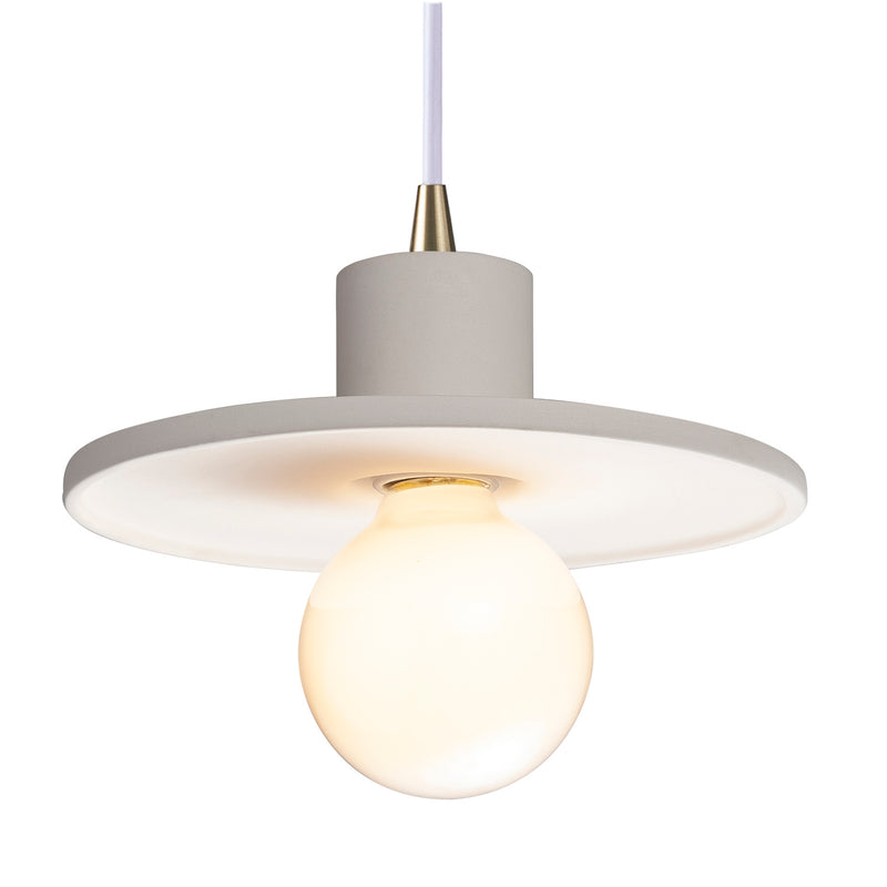 Justice Designs CER-6325-BIS-ABRS-WTCD One Light Pendant, Bisque