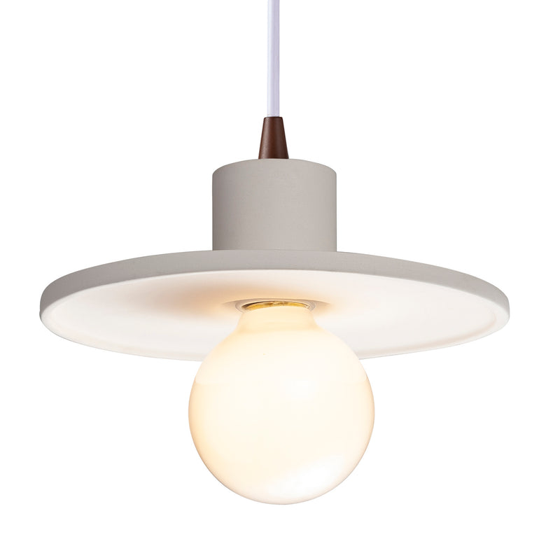 Justice Designs CER-6325-BIS-DBRZ-WTCD One Light Pendant, Bisque