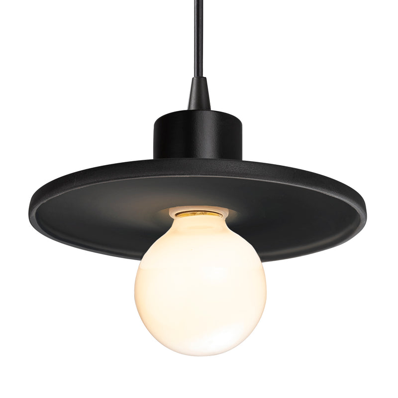 Justice Designs CER-6325-CRB-MBLK-BKCD One Light Pendant, Carbon - Matte Black