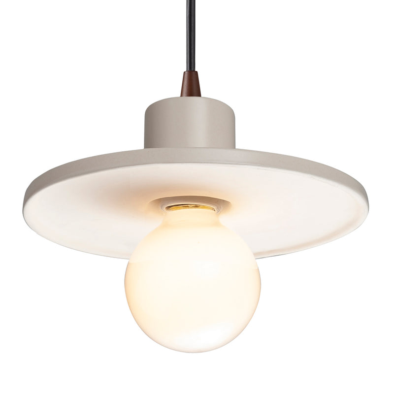 Justice Designs CER-6325-MAT-DBRZ-BKCD One Light Pendant, Matte White