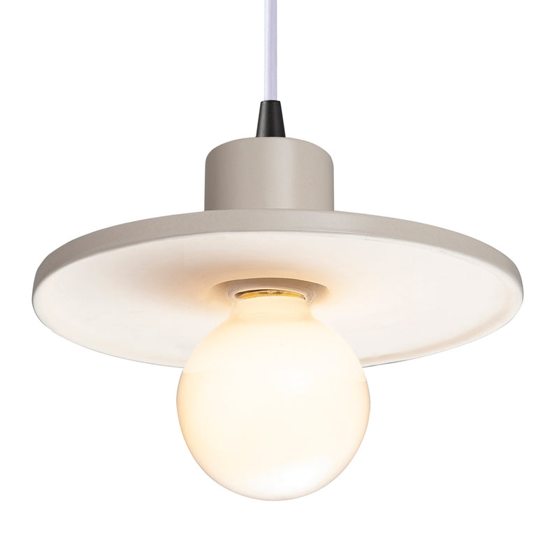 Justice Designs CER-6325-MAT-MBLK-WTCD One Light Pendant, Matte White
