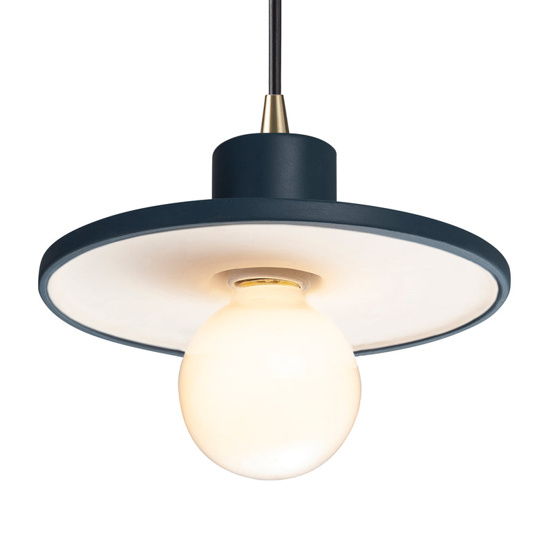 Justice Designs CER-6325-MDMT-ABRS-BKCD One Light Pendant, Midnight Sky with Matte White