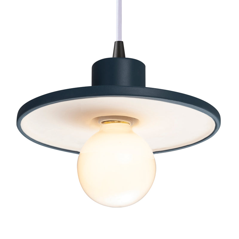 Justice Designs CER-6325-MDMT-MBLK-WTCD One Light Pendant, Midnight Sky with Matte White