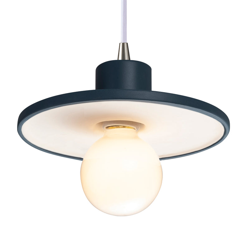 Justice Designs CER-6325-MDMT-NCKL-WTCD One Light Pendant, Midnight Sky with Matte White